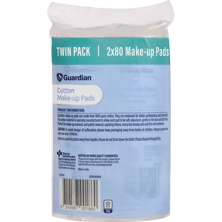 Guardian Make Up Pads 80pkx2