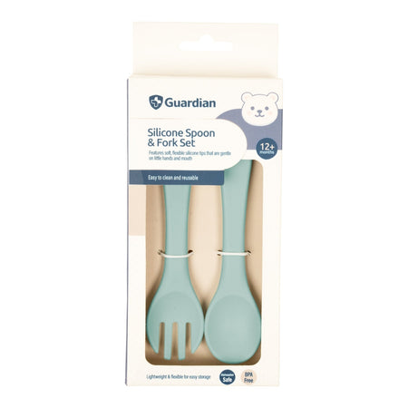 Guardian Silicone Spoon & Fork Set Seafoam