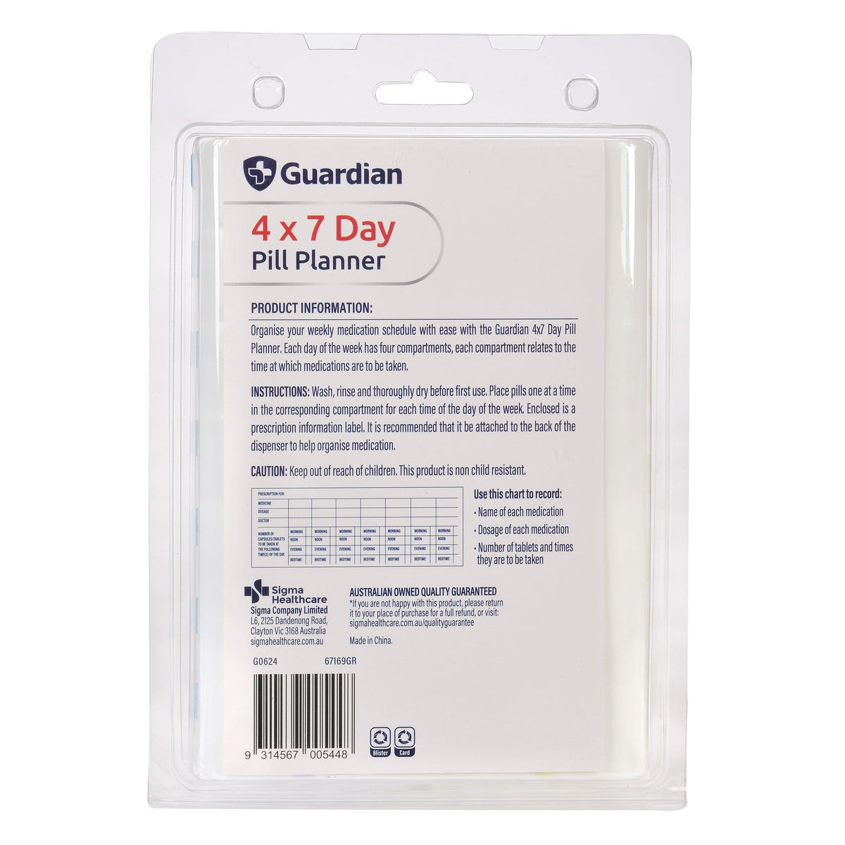 Guardian 4x7 Day Planner