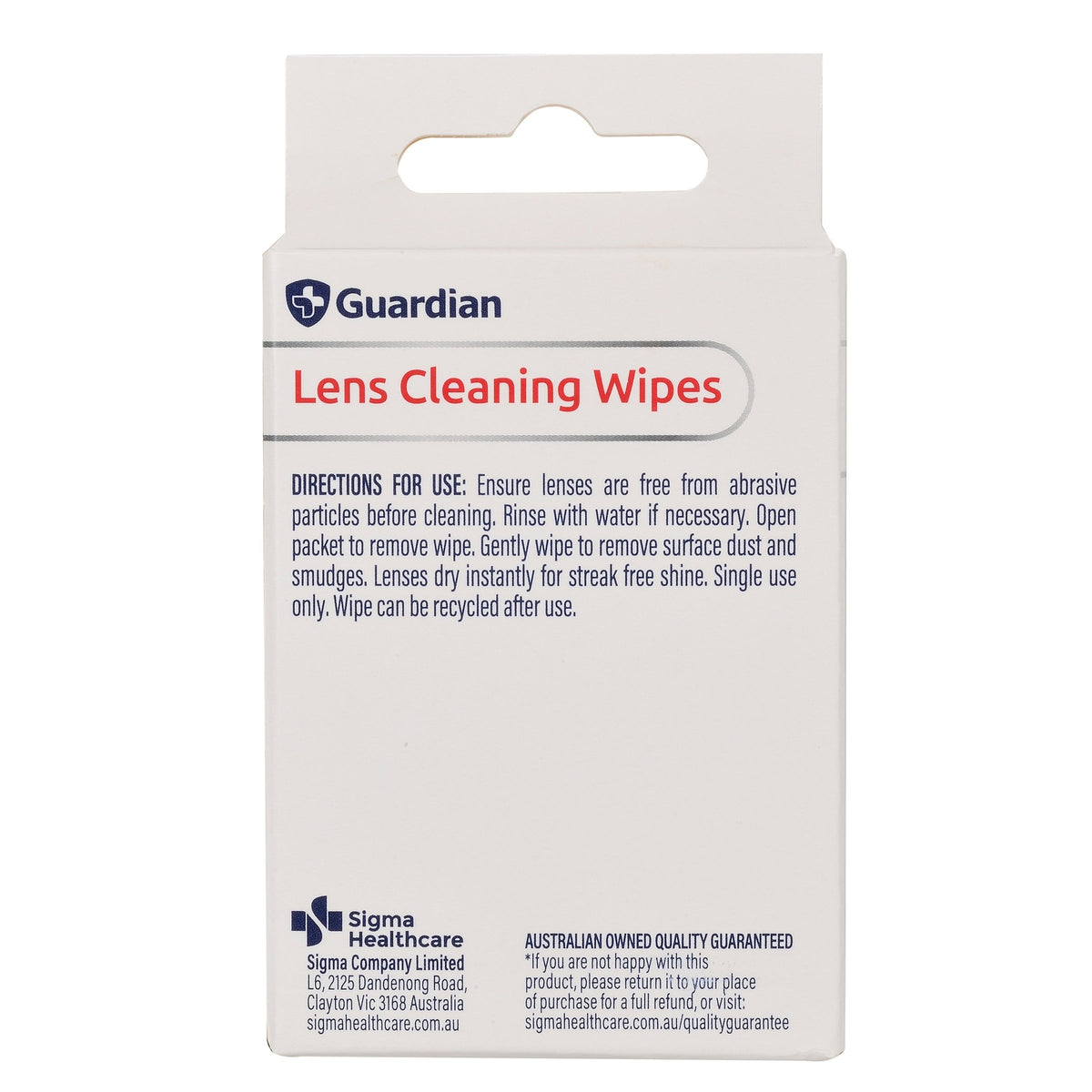 Guardian Lens Cleaning Wipes 20pk