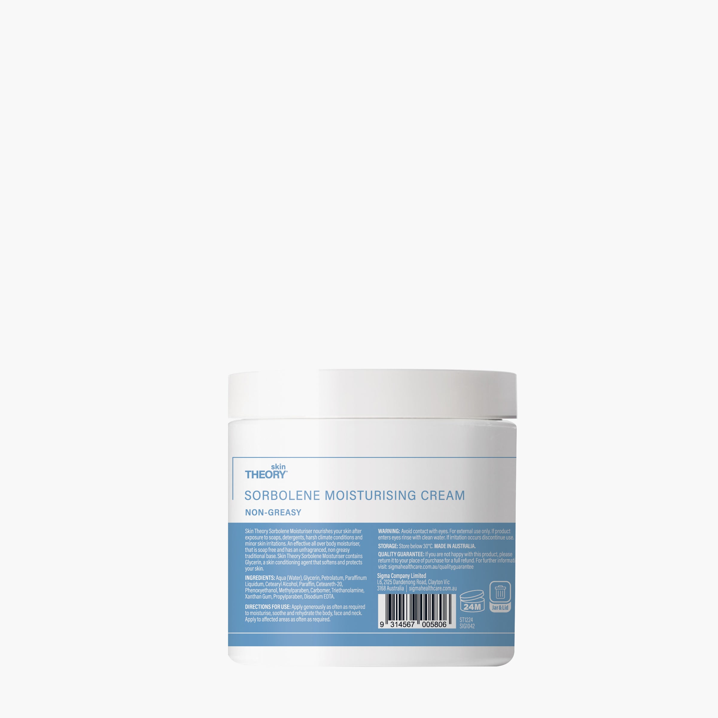 Skin Theory Sorbolene Moisturising Cream 500g