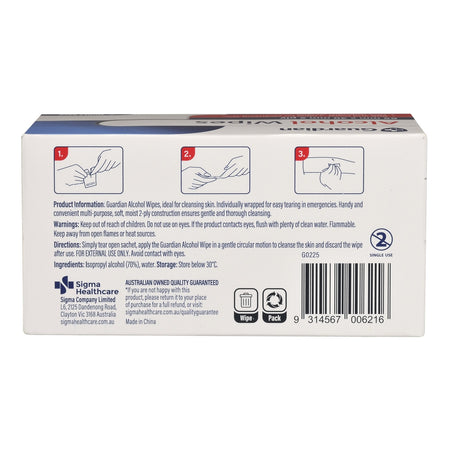 Guardian Alcohol Wipes 100pk