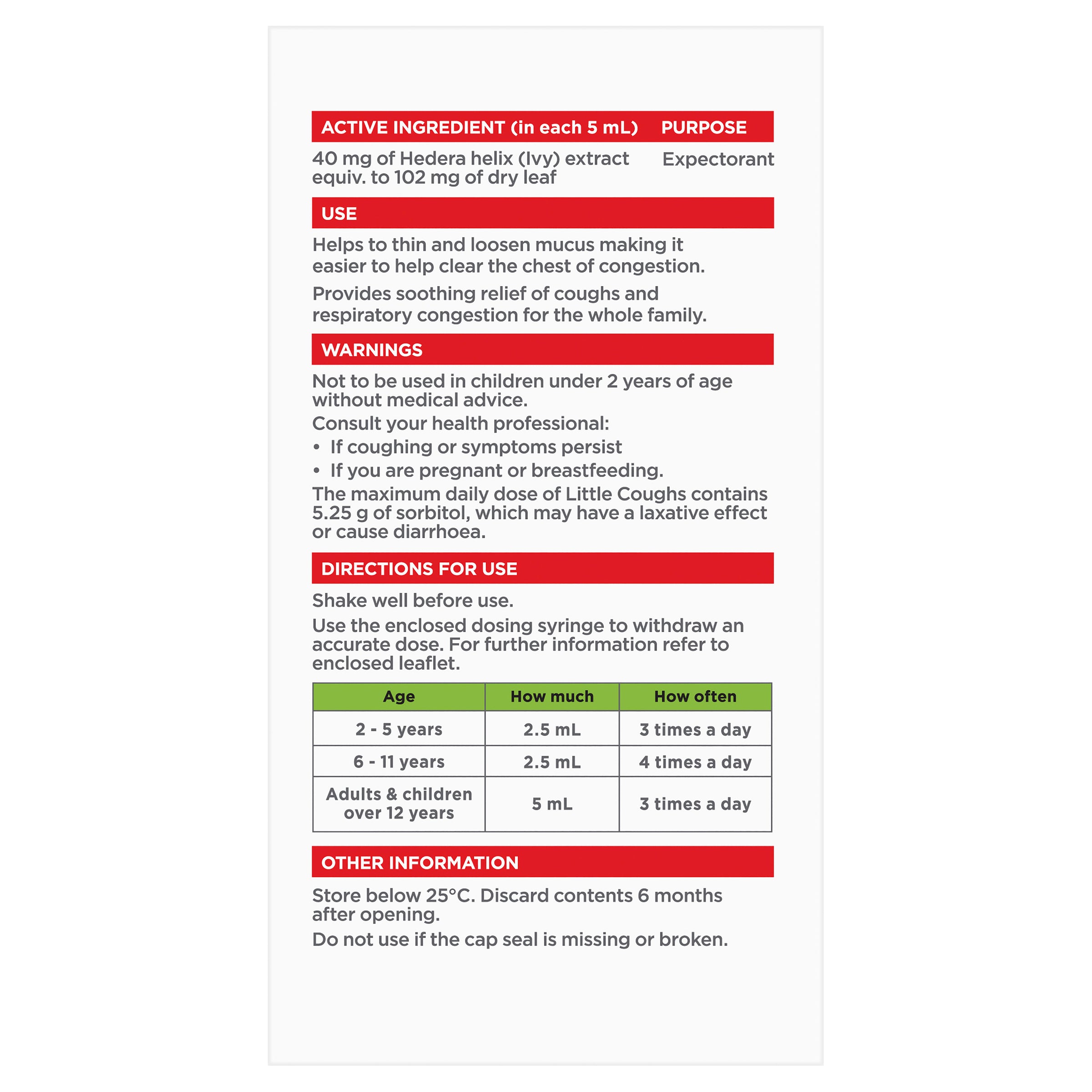 Little Coughs Oral Liquid Original 200mL