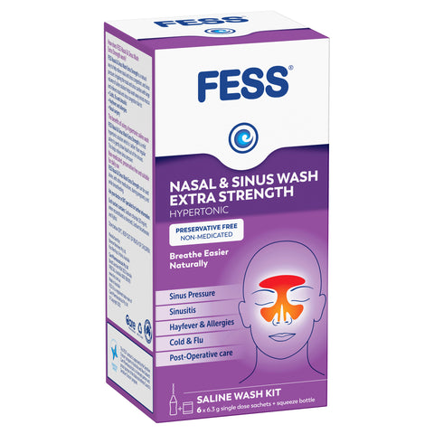 Fess Nasal & Sinus Wash Extra Strength Starter Kit 6 Sachets