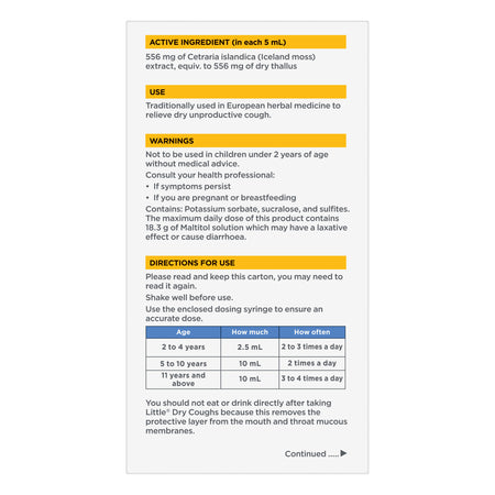 Little Dry Coughs Oral Liquid Honey 200mL