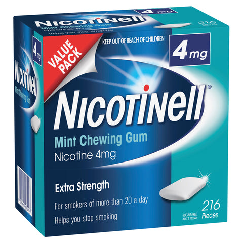 NICOTINELL 4MG MINT CHEWING GUM 216 PK