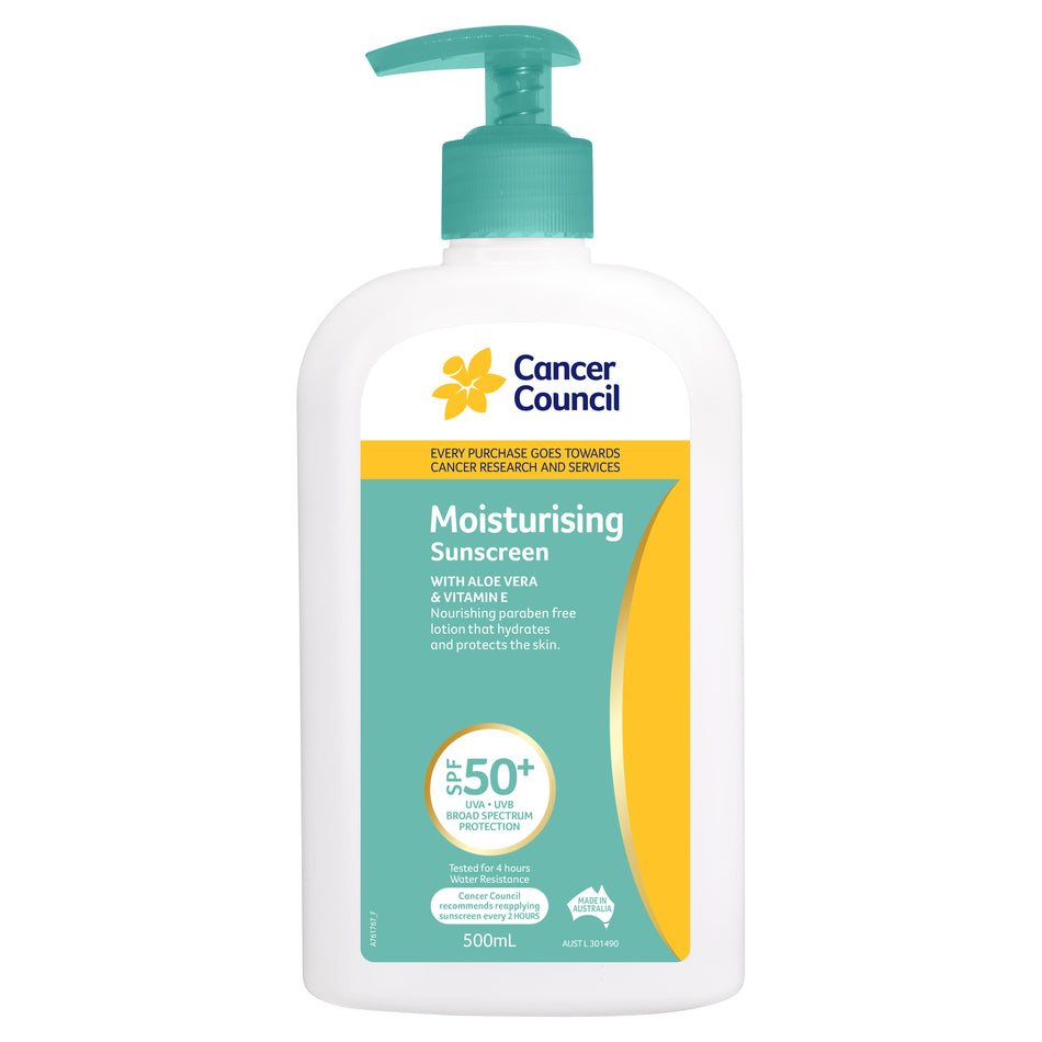 Cancer Council Moisturising 50+ Pump 500ml