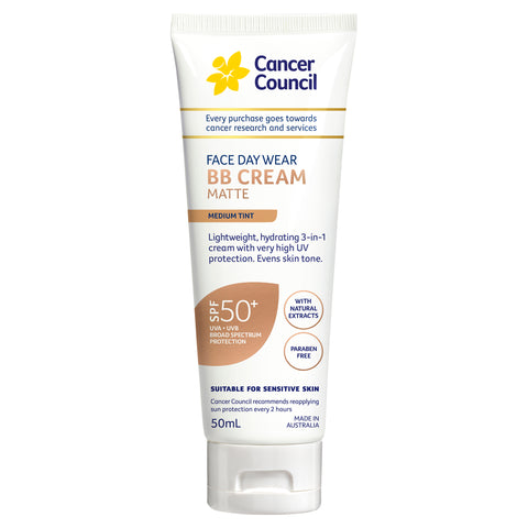 CANCER COUNCIL Face Day Wear BB Cream SPF 50+ Medium Tint 50mL