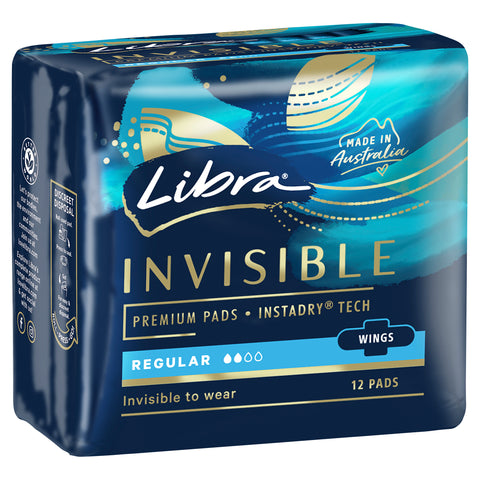 Libra Pads Invisible Body Fit with Wings Regular 12