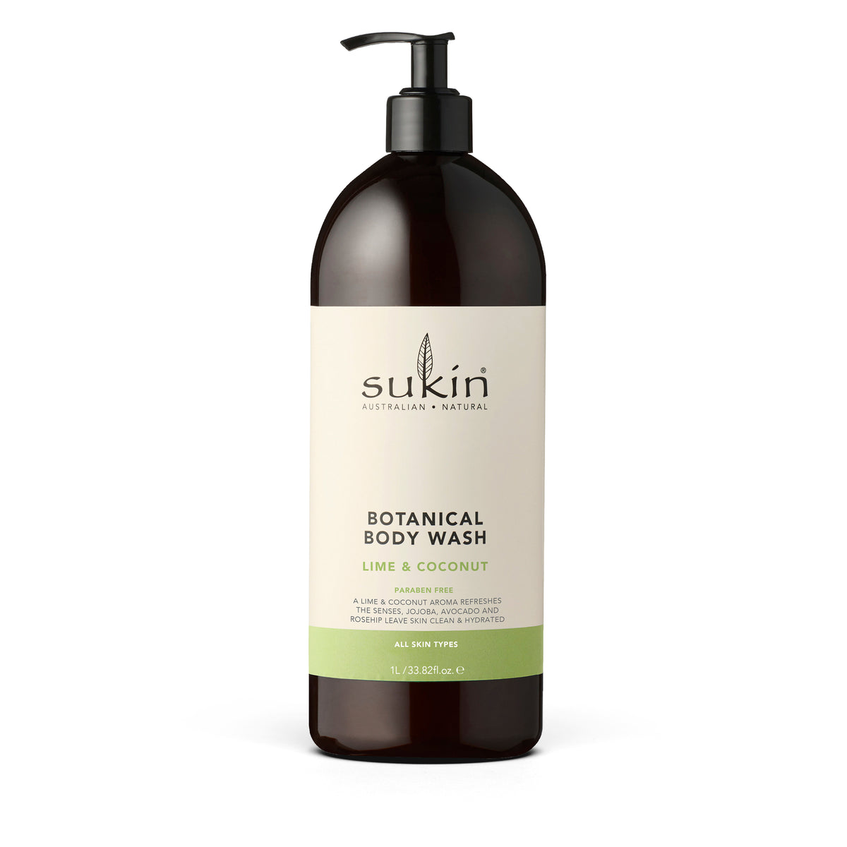 Sukin Botanical Body Wash Lime Coconut Pump 1l