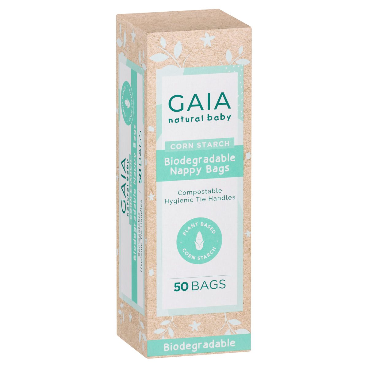 GAIA Natural Baby Biodegradable Nappy Bags 50pk