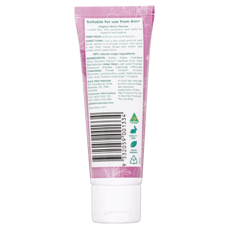 Gaia Natural Baby Probiotic Toothpaste Berry Burst 50g