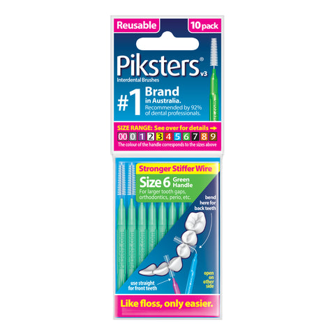 Piksters Inter-Dental Brush Size 6 - 10 Pack