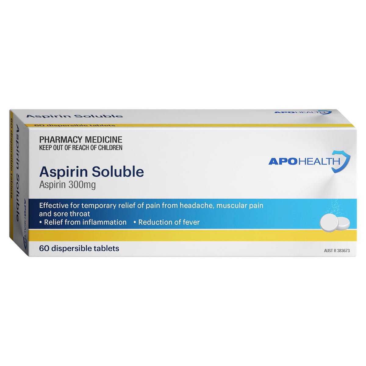 Apo Health Aspirin Soluble 300mg 60's