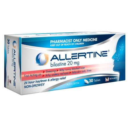 Allertine 20mg 24 Hour Hay Fever & Allergy Relief 30 Tablets