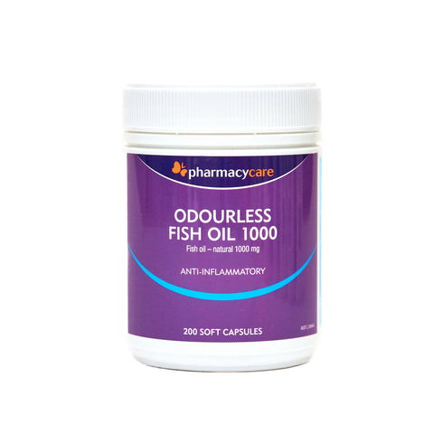 Pharmacy Care Odourless Fish Oil 1000mg 200 Capsules