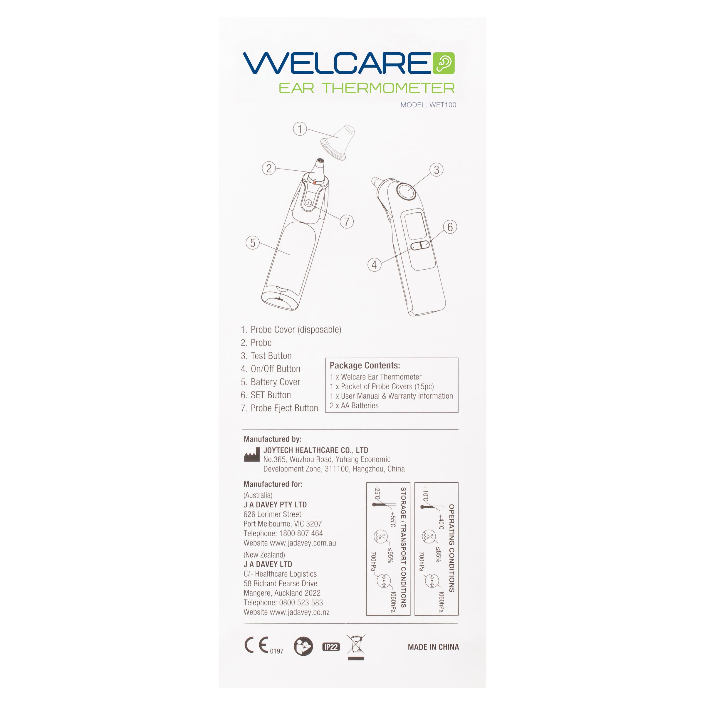 Welcare Ear Thermometer 2In1