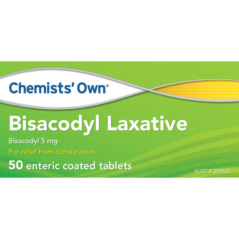 Chemists’ Own Bisacodyl Laxative 50 Tablets (Generic of DULCOLAX)