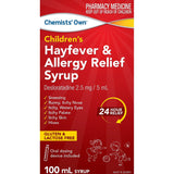 Chemists' Own Children's Hayfever Relief Syrup 100mL  (Generic of Aerius Syrup)