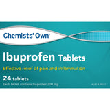 Chemists' Own Ibuprofen 24 Tabs (Generic of NUROFEN)