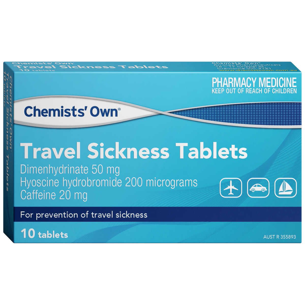 Chemists' Own Travel Sickness 10 Tablets