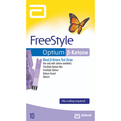 Abbott Freestyle Optium Blood Beta-Ketone Test Strips 10 Strips