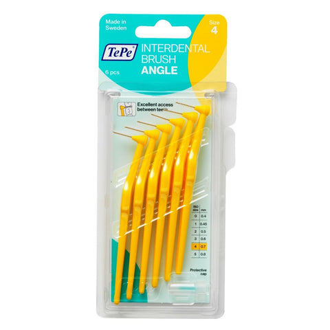 TePe Angle Yellow Interdental Brushes  0.7mm 6 Pack