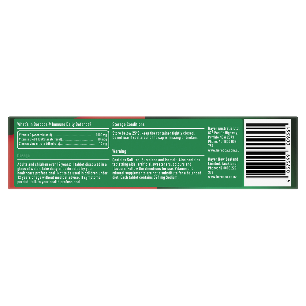 Berocca Immune Daily Defence Orange 30 Effervescent Tablets