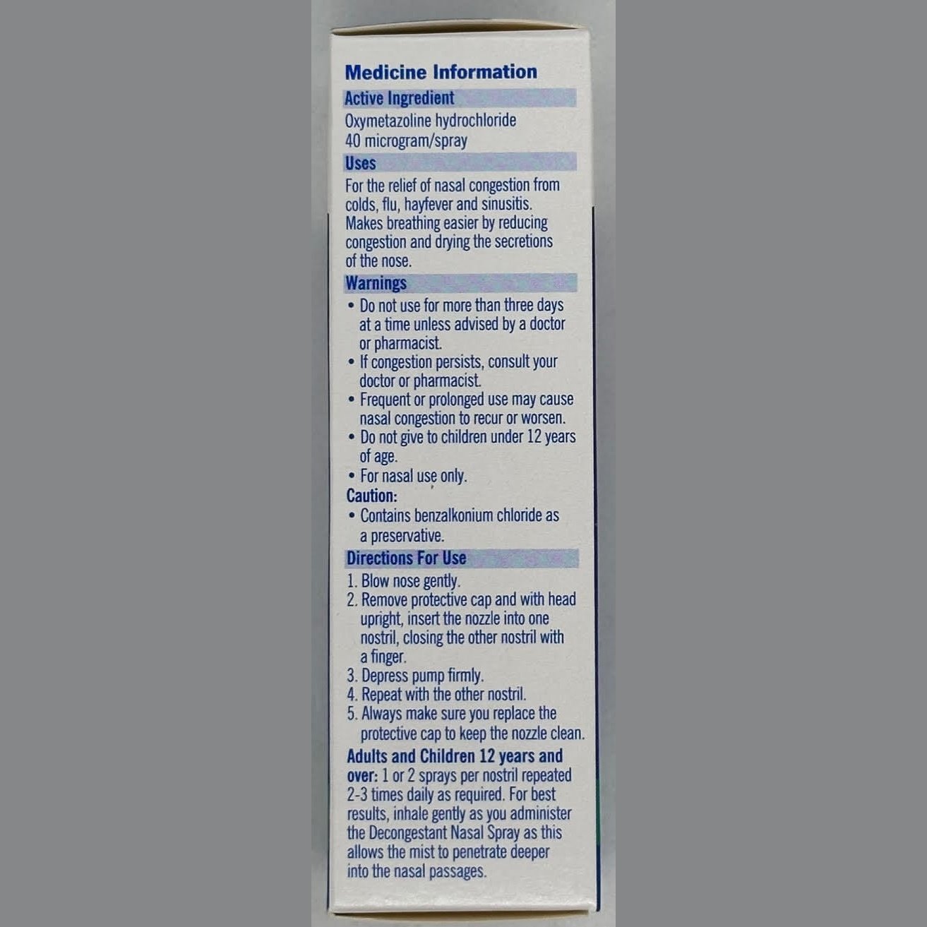 Pharmacy Choice Decongestant Nasal Spray Pump 20ml