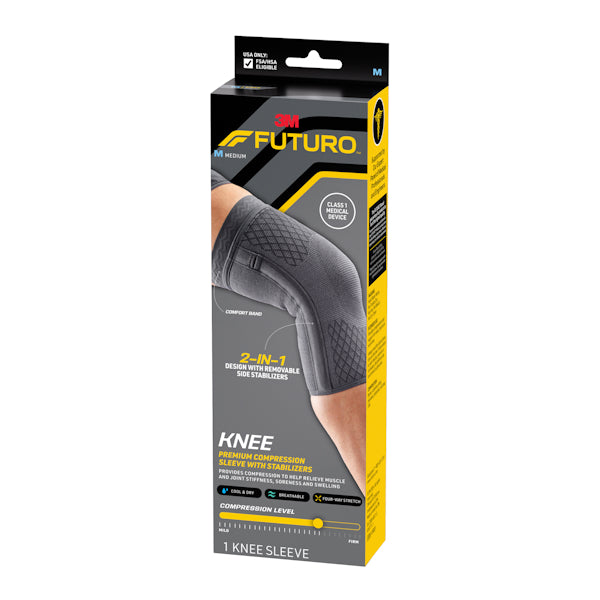 FUTURO Premium Compression Knee Sleeve with Stabilizers Medium