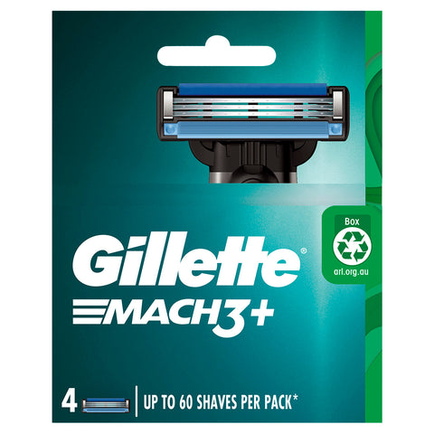 Gillette Mach3 Plus Replacement Cartridges - 4 Pack