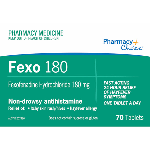 Pharmacy Choice OTC Fexofenadine 180mg Tablets 70