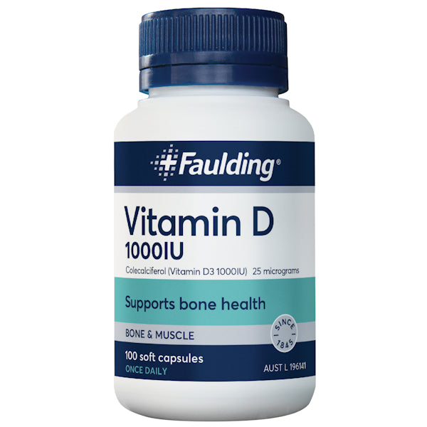 Faulding Vitamin D 1000 IU Soft Capsules 100