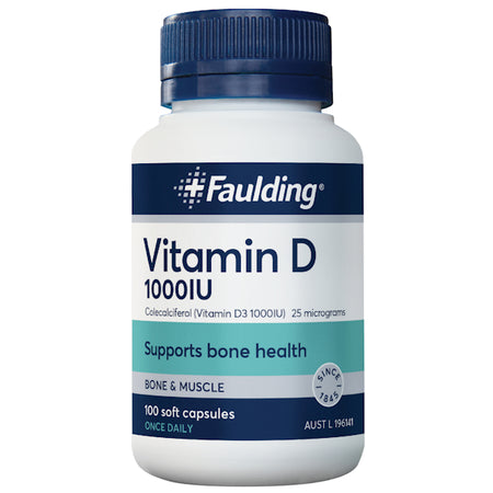 Faulding Vitamin D 1000 IU Soft Capsules 100