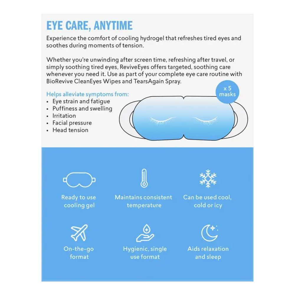 Biorevive Cooling Gel Eye Mask 5 Pack