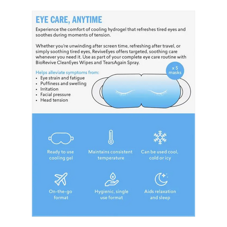 Biorevive Cooling Gel Eye Mask 5 Pack