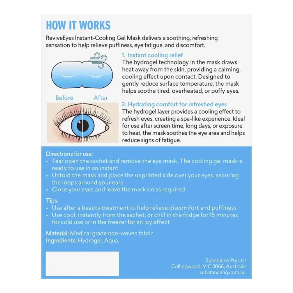 Biorevive Cooling Gel Eye Mask 5 Pack