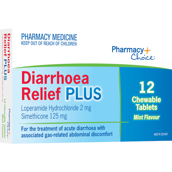 Pharmacy Choice OTC Diarrhoea Relief Plus Tablets 12