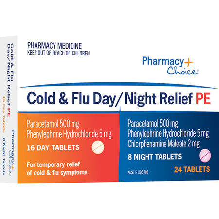 Pharmacy Choice OTC Cold & Flu Day & Night Relief PE Tablets 24