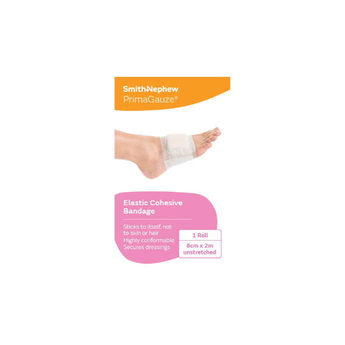 Primagauze Elastic Cohesive Bandage 8cm x 2m 1 Roll