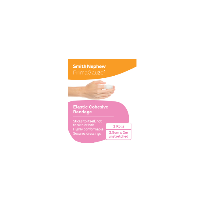 Primagauze Elastic Cohesive Bandage 2.5cm x 2m 2 Rolls