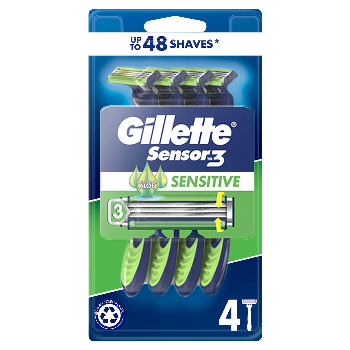 Gillette Sensor3 Sensitive Disposable Razor 4pk