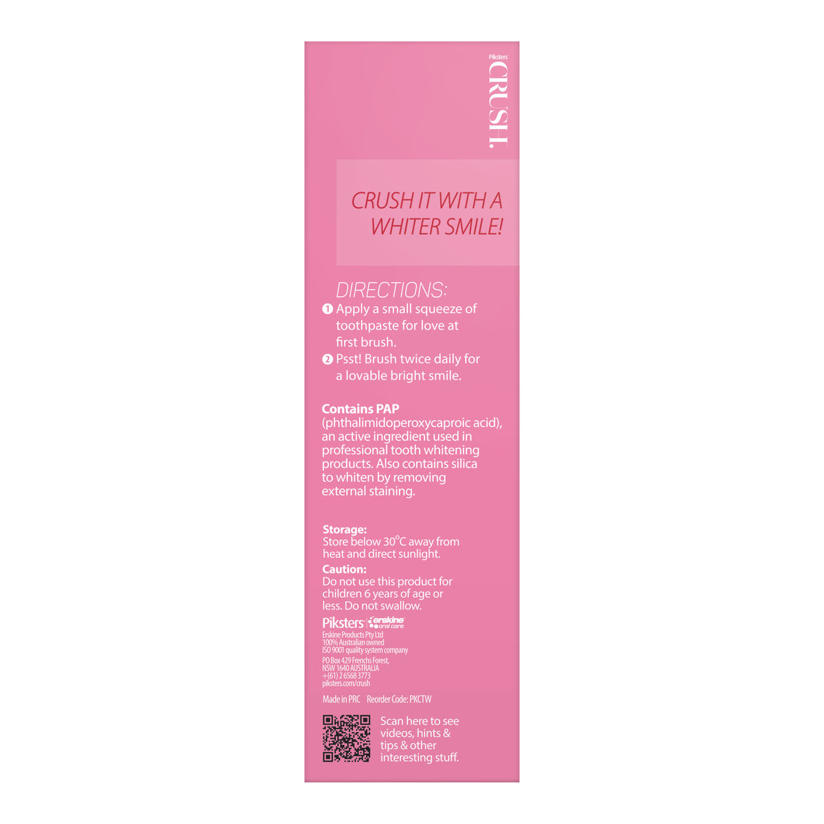 Piksters® CRUSH® Whitening Toothpaste Watermelon 96g