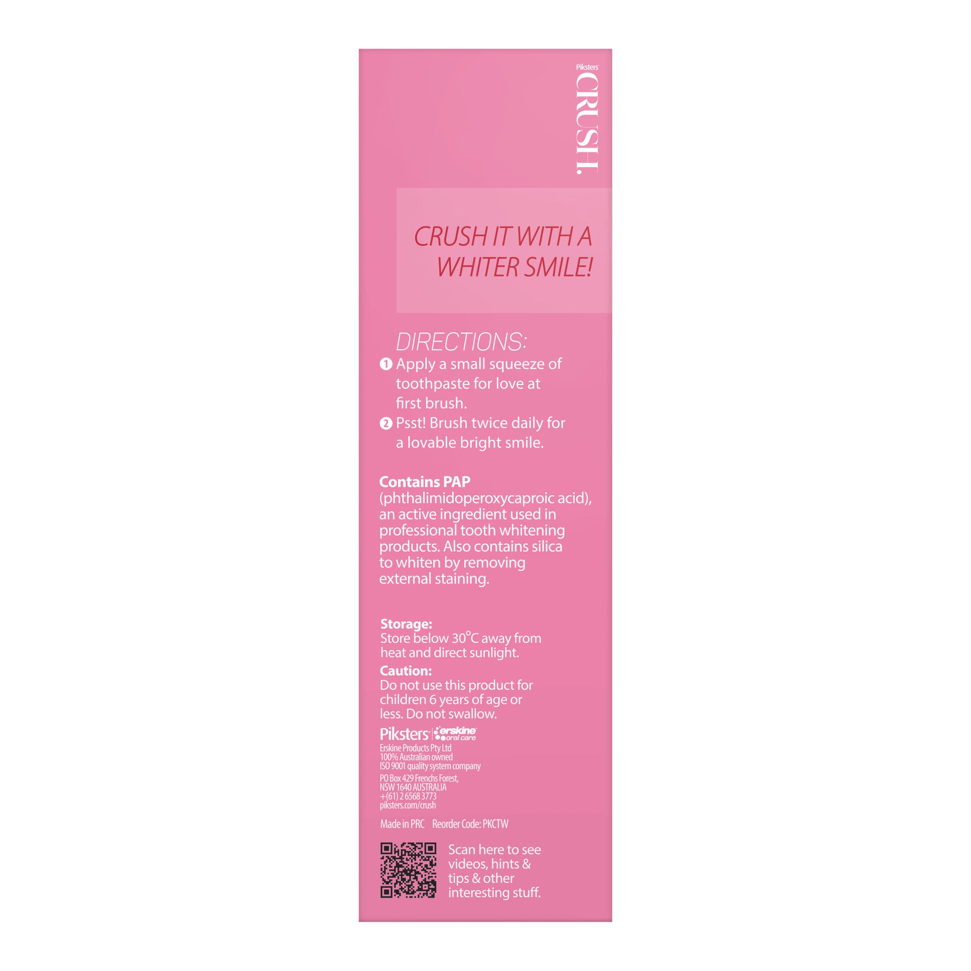 Piksters® CRUSH® Whitening Toothpaste Watermelon 96g