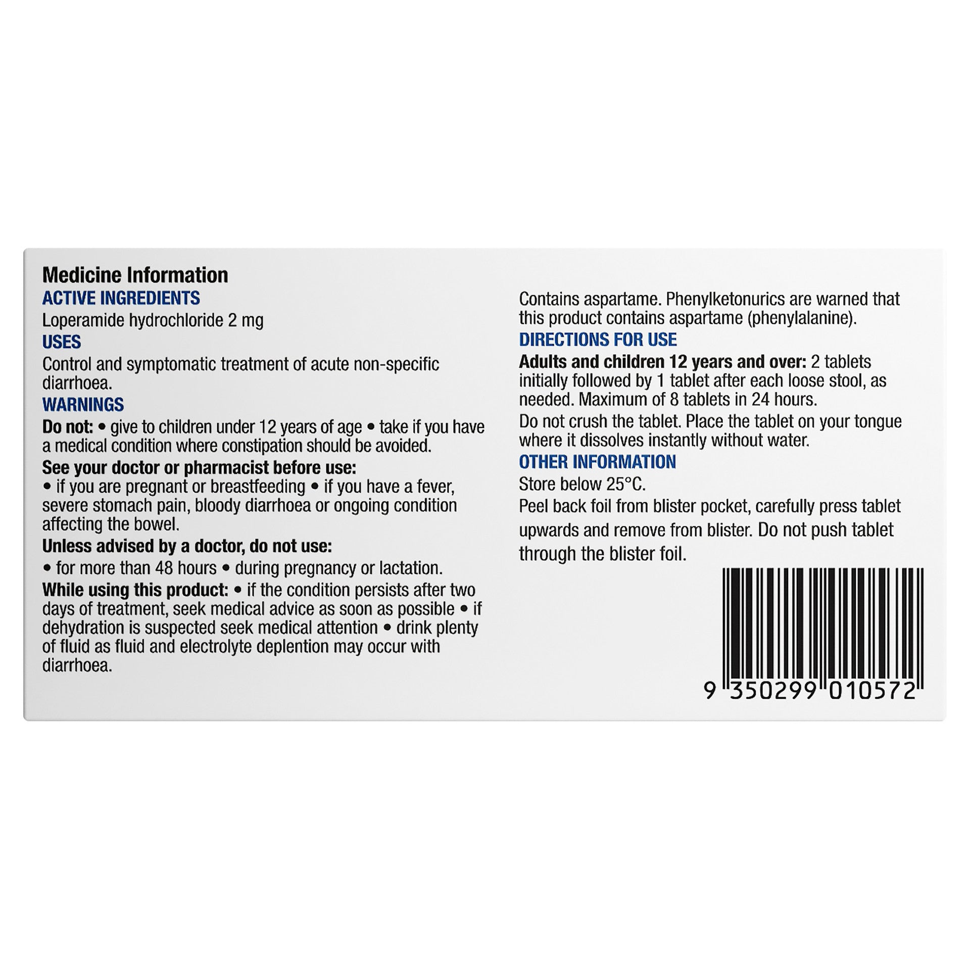 Chemists' Own Diarrhoea Relief Melts 12 Tablets