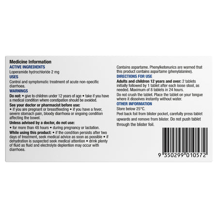 Chemists' Own Diarrhoea Relief Melts 12 Tablets