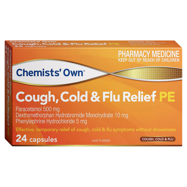 Chemists Own Cough Cold & Flu Relief PE Capsules 24