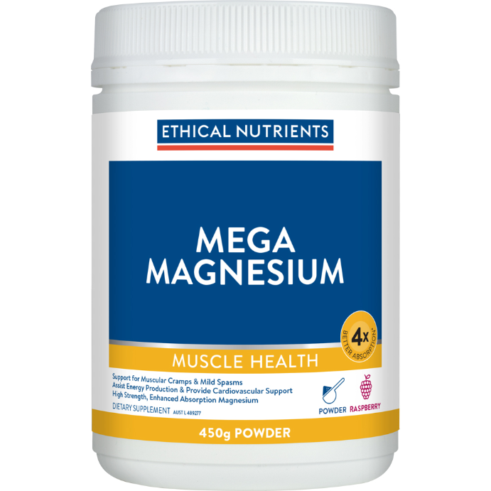 Ethical Nutrients Mega Magnesium Powder Raspberry 450g