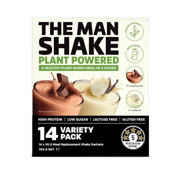 The Man Shake Plant Powder Variety Pack 56g x 14