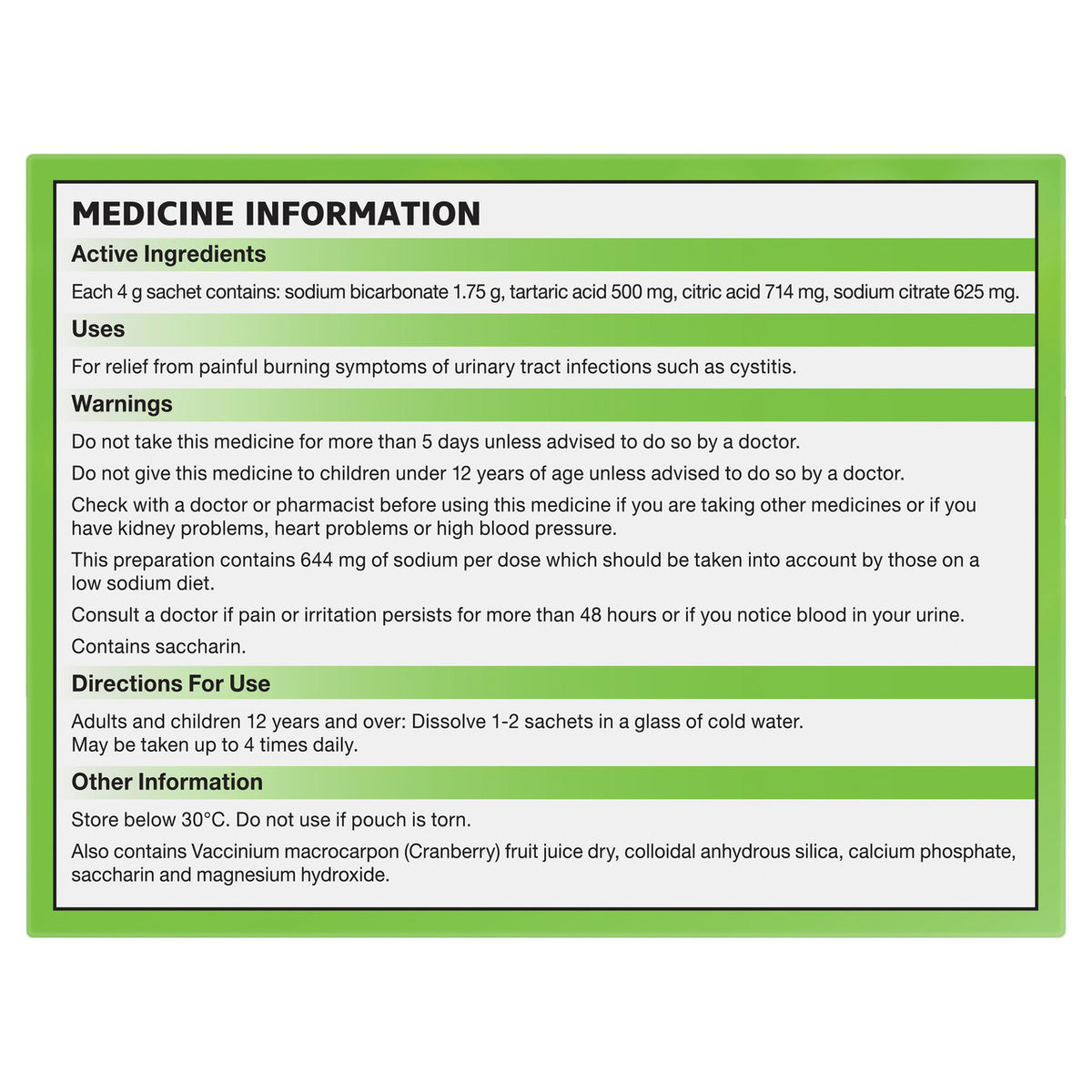 Ural Cranberry Effervescent 28 Sachets Pack